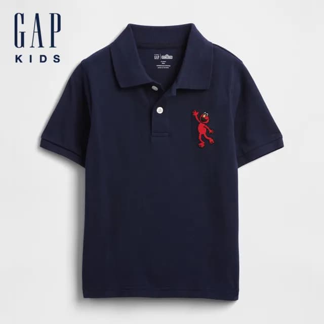 【GAP】男幼童裝 純棉短袖POLO衫-海軍藍(794038)