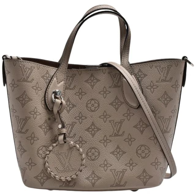 【Louis Vuitton 路易威登】M21849經典Blossom PM系列Mahina打孔小牛皮手提/斜背包(卵石色)