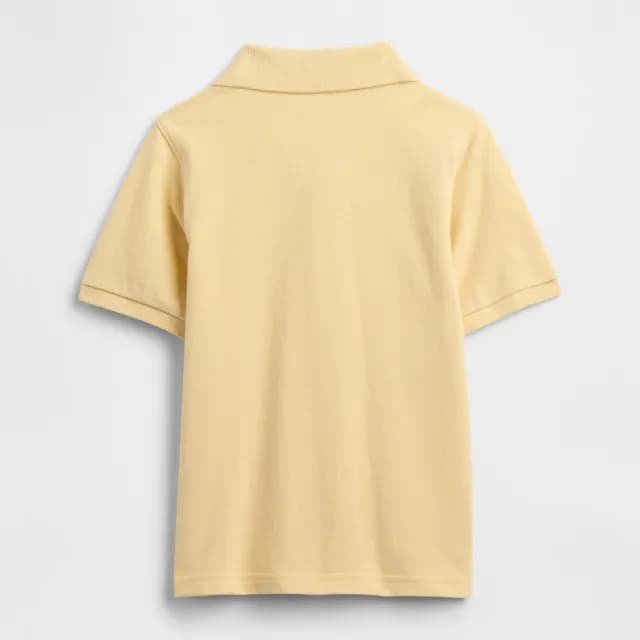 【GAP】男幼童裝 純棉刺繡短袖POLO衫-米黃色(794034)