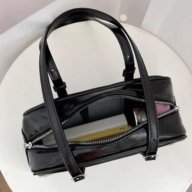【KT DADA】黑色女包 平價包包 百搭單肩包 女生禮物 保齡球包 復古包包 小眾包包 腋下包 單肩包