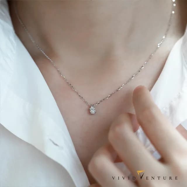 【Vividventure 亞帝芬奇】GIA 30分 ESI1 橢圓形 天然鑽石 鑽石 項鍊 幸福點滴(14K金台+14K金鍊)