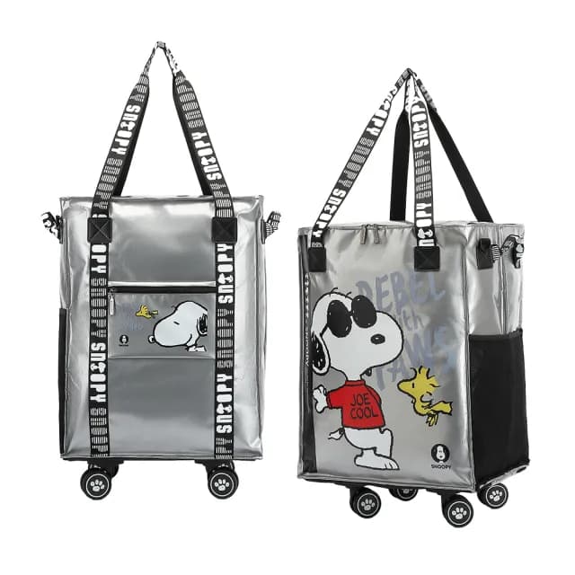 【SNOOPY 史努比】經典時尚拖輪旅行袋-輪子可拆卸(多款任選-75周年經典時尚/經典時尚酷酷款)