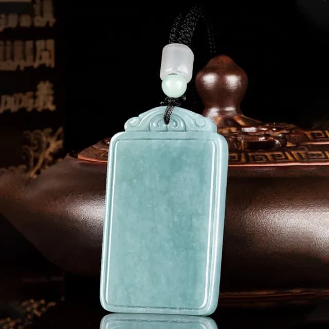 【KT DADA】父親節禮物 翡翠項鍊 天然a貨翡翠 藍水翡翠 招財 健康 無事牌 玉石吊墜 冰種翡翠 掛件 男項鍊