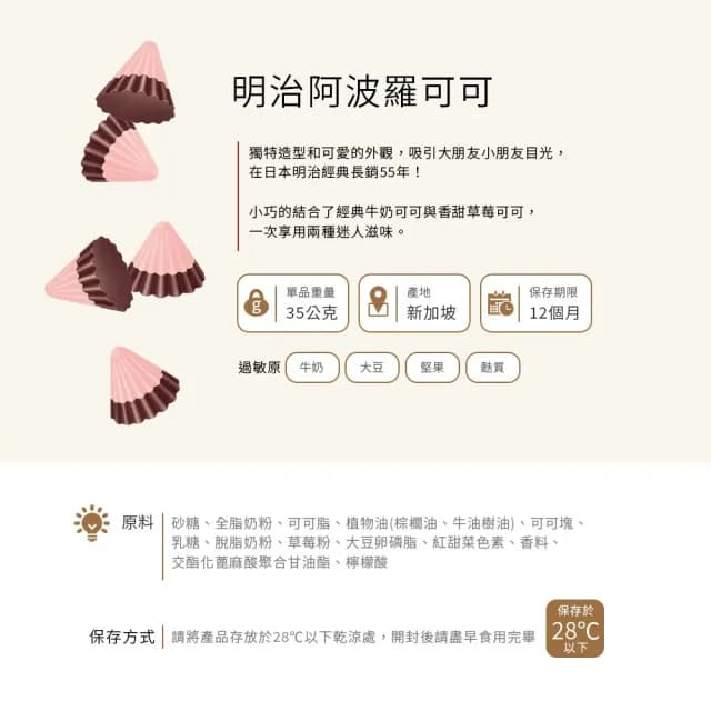 【Meiji 明治】阿波羅可可(35g盒裝*3入)