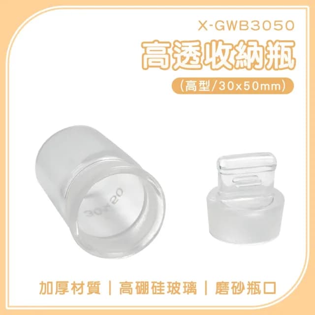 【一沐生活】玻璃收納罐 2入 容器瓶 分裝瓶 迷你分裝瓶 圓形玻璃瓶 165-GWB3050(樣品瓶 擴香瓶 秤量瓶)