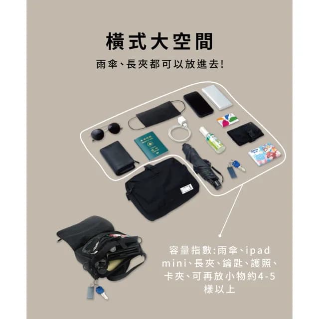 【plain-me】買一送一限定★送小包 大容量橫式PM旅行小包(斜背包 小包 包包 COP3032)