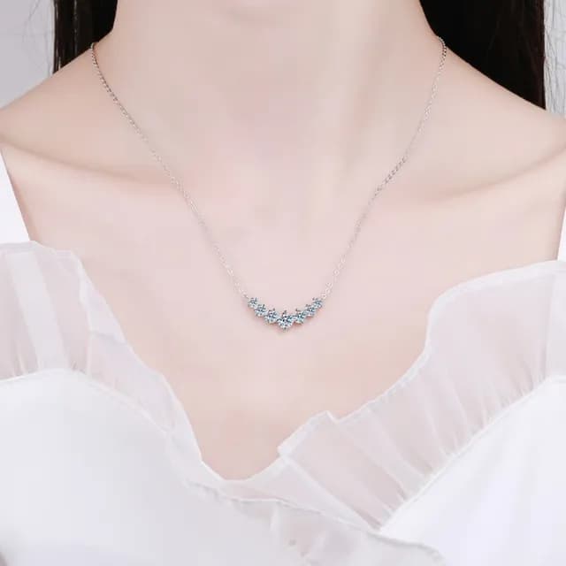 【巴黎精品】現貨秒發 莫桑鑽石項鍊飾品配件925純銀項鍊(1.7克拉鑽石項鏈莫桑鑽項鍊a1cn1)