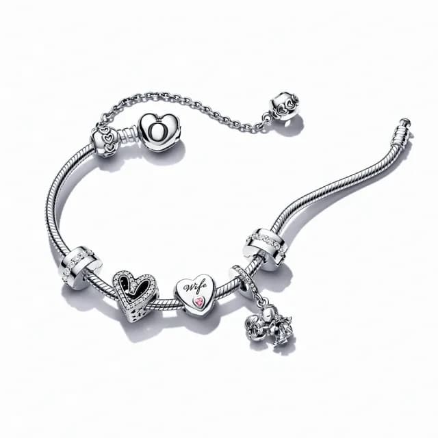 【Pandora官方直營】Moments愛心釦頭手鏈