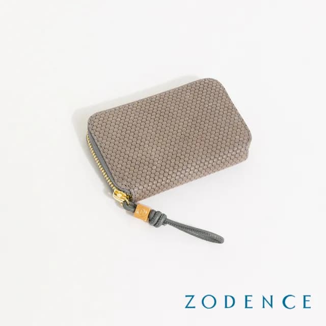 【ZODENCE 佐登司】SHELL進口真皮貝殼紋理卡片零錢包(多色/真皮/2025新款上市)