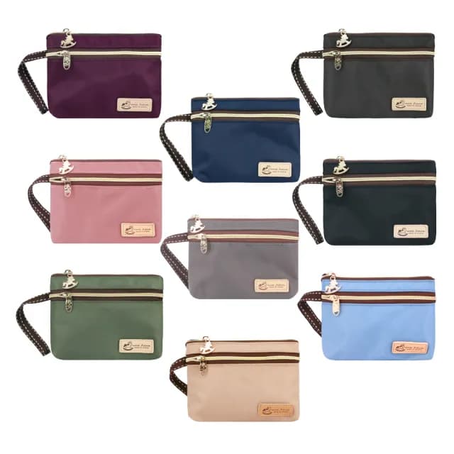 【uma hana】雙11 單色C大調大容量防水雙分隔的普普零錢包-2入組(零錢包/票卡包/防水包)