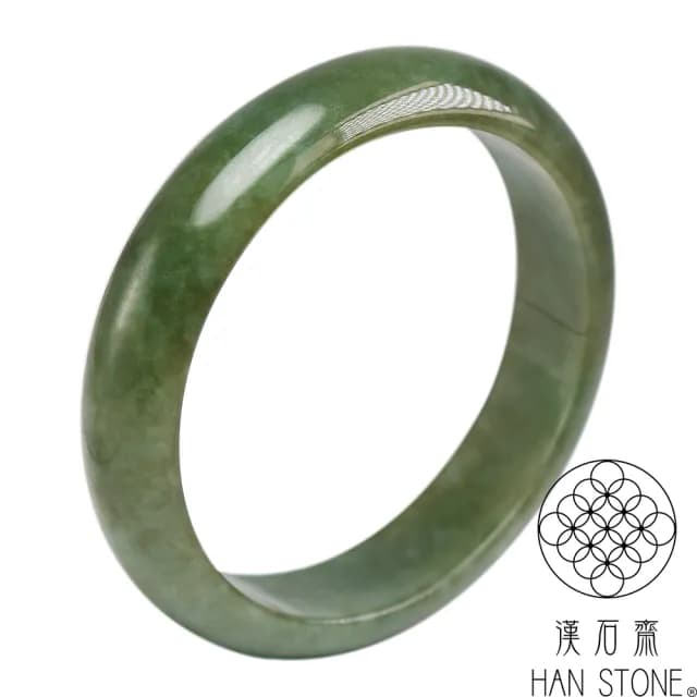 【漢石齋】情人節禮物 天然翡翠A貨 手鐲玉鐲 飄花種(手圍17.8/版寬13.7mm)