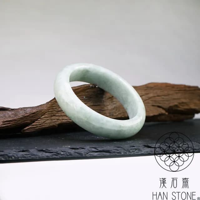 【漢石齋】情人節禮物 天然翡翠A貨 手鐲玉鐲 飄花種(手圍18/版寬16.5mm)