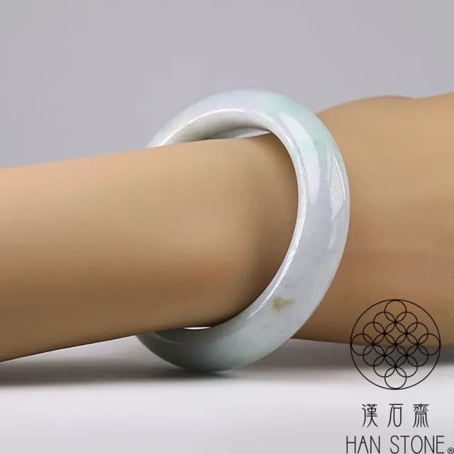 【漢石齋】情人節禮物 天然翡翠A貨 手鐲玉鐲 春帶彩飄花種(手圍16.9/版寬14.8mm)