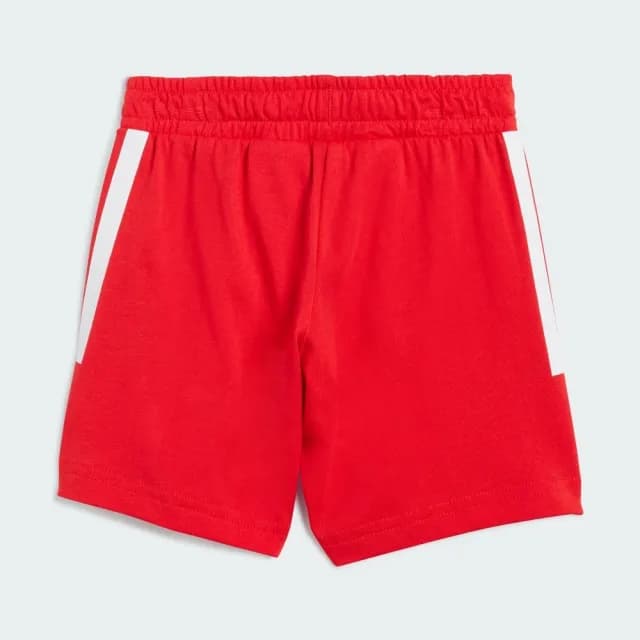 【adidas 愛迪達】短袖上衣 短褲 童裝 男女童 蜘蛛人 漫威 亞規 I MRVL SM T SET 黑紅 JW9968