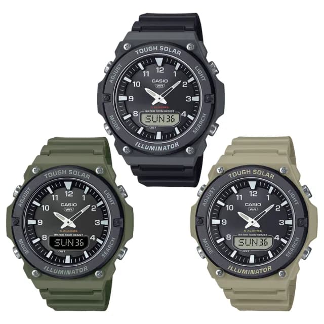 【CASIO 卡西歐】太陽能世界時間雙顯手錶-3款可選(AQ-S820W-1A/AQ-S820W-3B/AQ-S820W-5A)