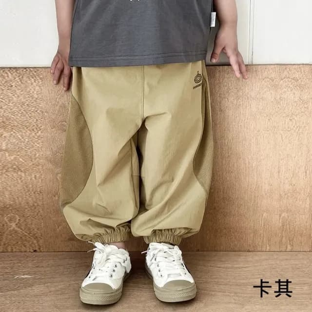 【橘魔法】機器人拼接網布縮口褲(防蚊褲 防曬 束口褲 長褲 薄長褲 褲子 兒童 男童 童裝)