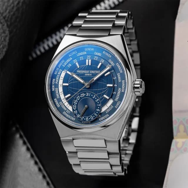 【CONSTANT 康斯登】Highlife Worldtimer 世界時區機械錶 七夕 情人節禮物(FC-718N4NH6B)