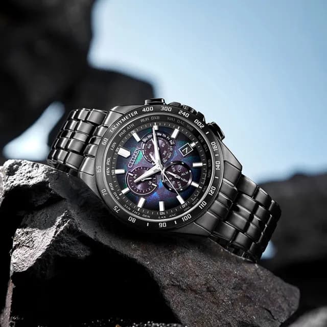 【CITIZEN 星辰】100週年限量宇宙幻彩電波世界時區光動能計時男錶 黑 43mm 雙11 送禮 現貨(CB5878-56E)