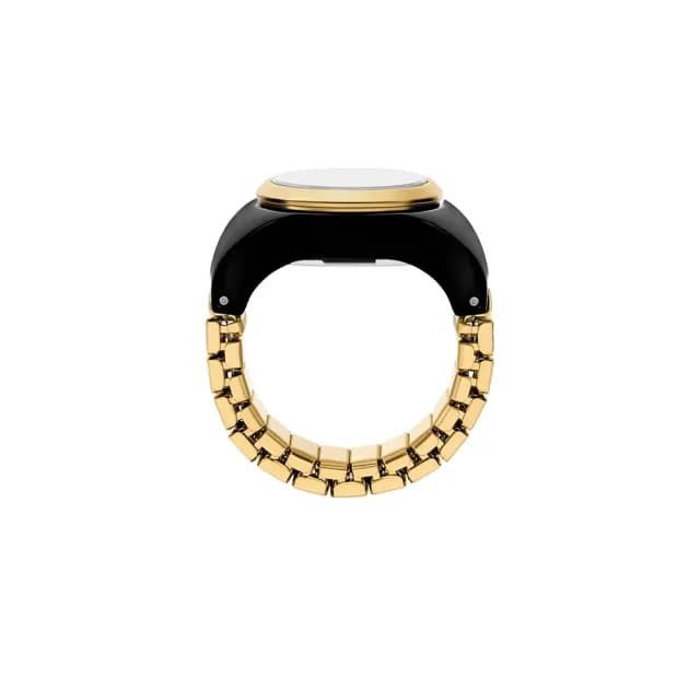 【FOSSIL】Watch Ring 時尚手錶戒指 戒指錶-黑x金 禮物 送禮 推薦(ES5413)