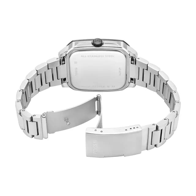 【FOSSIL】Crosby 工業風羅馬方形手錶-槍灰x銀/42mm 男錶 禮物 送禮 推薦(FS6122)