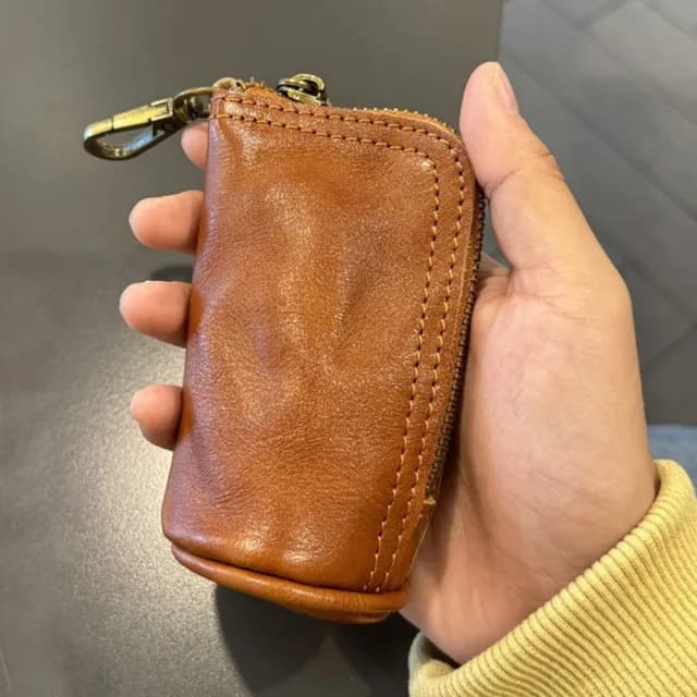 【KT DADA】父親節禮物 復古小包 真皮包包 鑰匙包 鑰匙包 零錢包 汽車鑰匙包 錢包 頭層牛皮 小包包 植鞣皮