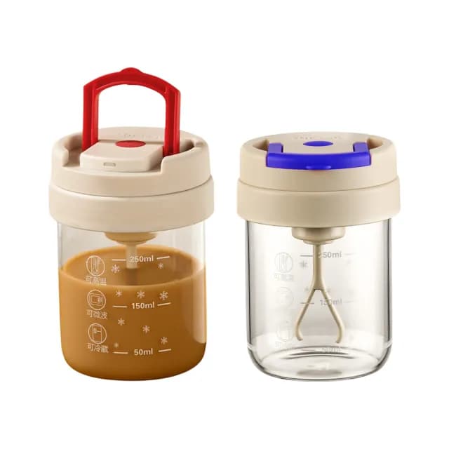 【kingkong】手提全自動電動攪拌杯 300ml(玻璃杯 隨行咖啡杯 交換禮物)