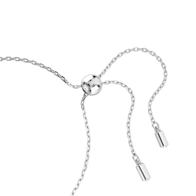 【SWAROVSKI 施華洛世奇】Matrix 手鏈 長方形切割 繩結 白色 鍍白金色(情人節禮物)