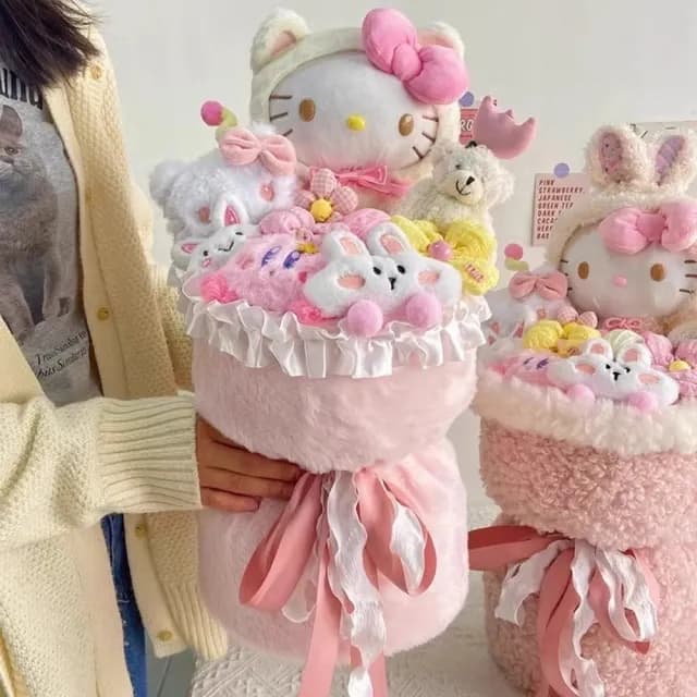 【YIUO】（贈禮袋）4款 玩偶花束 公仔 娃娃(畢業禮物 母親節 七夕 情人節 布偶)