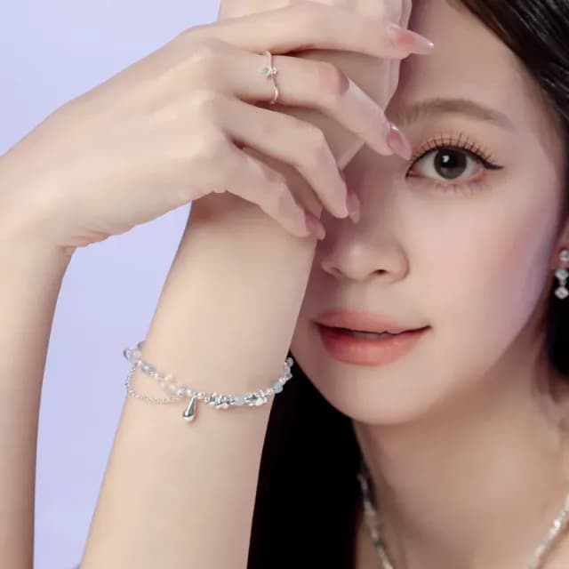 【SPANCONNY 飾品控】海洋聯名 l 海藍寶 白水晶 珍珠 l 天然水晶手鍊(不鏽鋼金屬材質—抗鏽防汗)