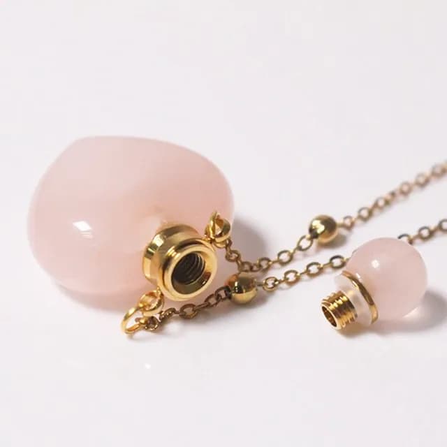 【Penny珮妮】天然粉水晶迷你香水精油瓶項鍊毛衣鍊(母親節 情人節 閨蜜 交換禮物 尾牙 新年 結婚)