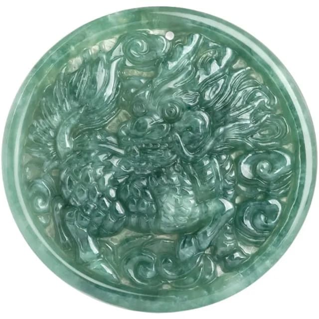 【Penny珮妮】A貨翡翠豆種祥瑞麒麟吊墜項鍊(母親節 父親節 生日 交換禮物 送女友 尾牙 新年 結婚)