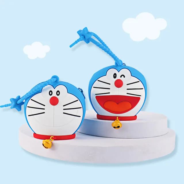 【Doraemon 哆啦A夢】正版授權矽膠材質隨身掛飾零錢包收納包(平輸品)