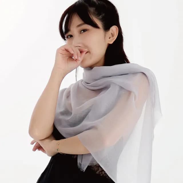 【BANNIES】輕盈星幕戒指絨｜煙雨灰(圍巾 披肩 羊毛 羊絨)