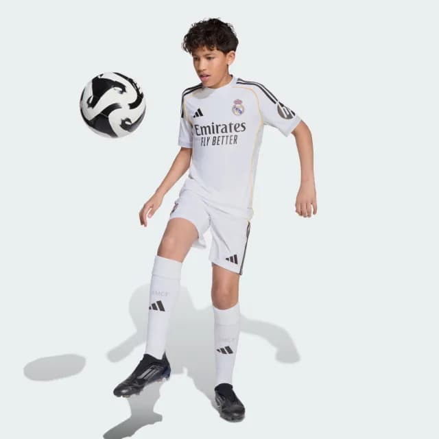 【adidas 愛迪達】皇家馬德里 主場球褲 吸濕排汗 足球 童裝 JN8878