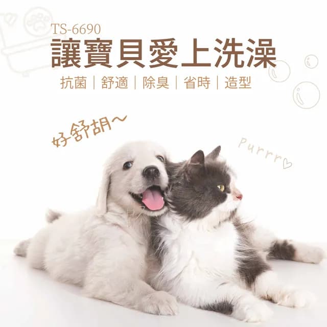 【達新牌】寵物專用吹風機 銀離子抗菌機身 光觸媒水潤負離子吹風機 附寵物梳 毛髮濾網(TS-6690)