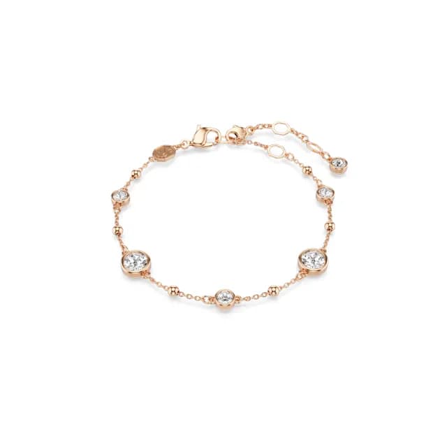 【SWAROVSKI 施華洛世奇】Imber 手鏈 圓形切割 白色/藍色 鍍金色/鍍白金色/鍍玫瑰金色(4色任選)