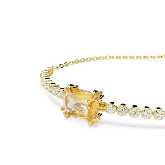 【SWAROVSKI 施華洛世奇】Matrix Tennis 手鏈 混合式切割 藍色/焦糖色 鍍白金色/鍍金色(2色任選)