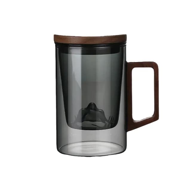 【South Life】日式泡茶三件杯 觀山杯(茶水分離泡茶杯 玻璃泡茶杯 茶具 玻璃茶壺 泡茶組 日式茶杯 玻璃杯)