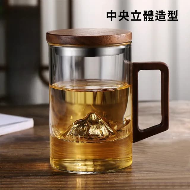 【South Life】日式泡茶三件杯 觀山杯(茶水分離泡茶杯 玻璃泡茶杯 茶具 玻璃茶壺 泡茶組 日式茶杯 玻璃杯)