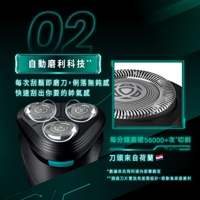 【Philips 飛利浦】官方直營 旋風淨剃電鬍刀(S1115)