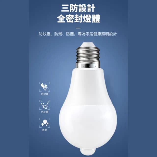 【流影燈具】瞬亮智能人體感應燈泡 2入組(燈泡 人體感應 LED)