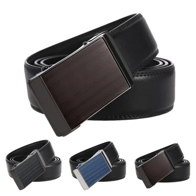 【YUNMI】雙11 真皮商務男士自動扣皮帶 時尚休閒腰帶 合金扣頭 寬3.5CM 可調節長度(生日禮物)