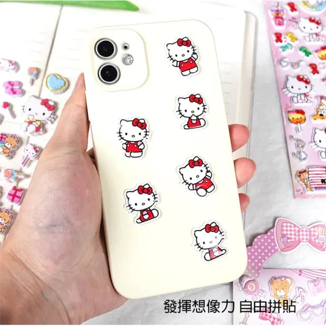 【TDL】三麗鷗凱蒂貓HELLO KITTY立體泡泡貼紙泡棉立體貼紙玩具4張組 495712(生日禮物 聖誕節 平輸品)