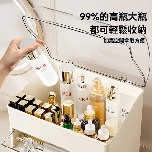 【思耐MRUN】化妝品收納盒 抽屜收納櫃 保養品收納架 化妝箱 化妝櫃 收納箱(城堡款 大容量收納 預購15天)