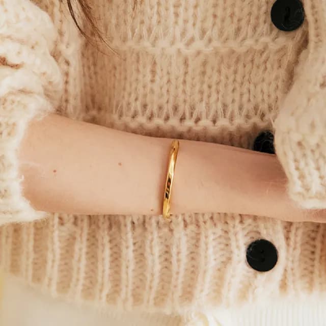 【CReAM】Sylvia鍍18K金色銀色扭結簡約手鐲手環(生日 禮物 送禮 禮盒)