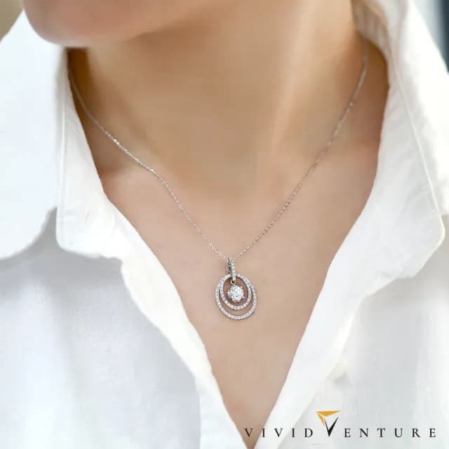 【Vividventure 亞帝芬奇】GIA 50分 DVS2 3VG 八心八箭 無螢光 天然鑽石 鑽石 項鍊 閃爍(18K金台)