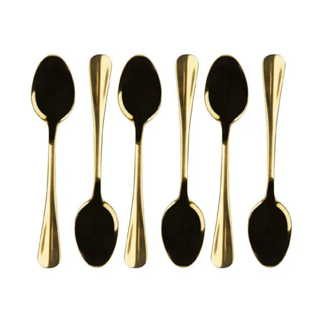 【EXCELSA】Gold不鏽鋼咖啡匙6入 金 / 點心匙 攪拌匙 茶匙 下午茶餐具