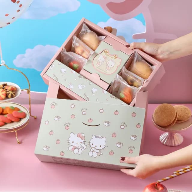 【金格食品】Hello Kitty 輕奢包蛋糕禮盒2盒組(伴手禮/彌月)
