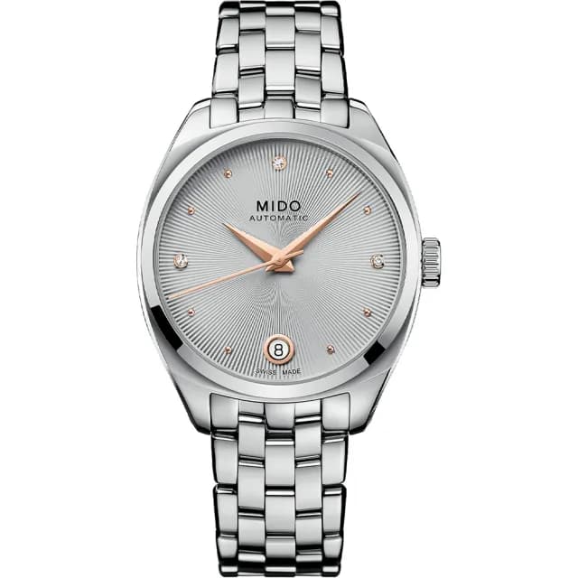 【MIDO 美度】官方授權 Belluna 皇室真鑽機械女錶-33mm 手錶 禮物 推薦(M0243071107600)