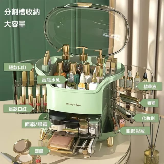 【思耐MRUN】化妝品收納盒 口紅置物架 保養品收納櫃 化妝箱 收納箱 化妝櫃(多層置物 超大容量 預購15天)